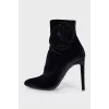 Velvet ankle boots with decor