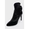 Velvet ankle boots with decor