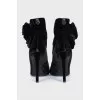 Velvet ankle boots with decor