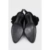 Velvet ankle boots with decor