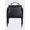 Leather satchel with fringe