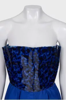 Silk dress with a glossy top