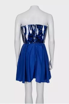 Silk dress with a glossy top