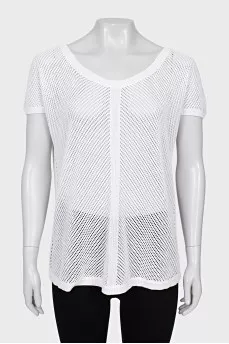 Perforated loose-fitting T-shirt