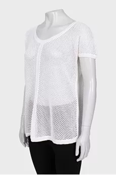 Perforated loose-fitting T-shirt