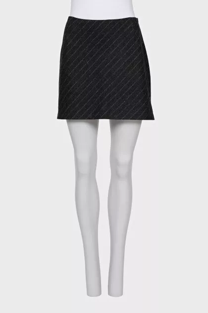 Wool and cashmere mini skirt