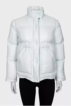 Light blue down jacket with patch pockets