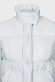 Light blue down jacket with patch pockets