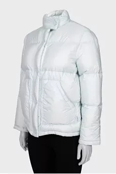 Light blue down jacket with patch pockets