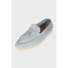 Summer Charms Walk blue suede loafers
