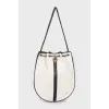Drawstring bag with patch pocket