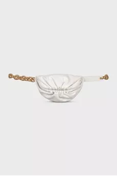 Кожаная белая сумка Chain Pouch