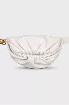 Кожаная белая сумка Chain Pouch