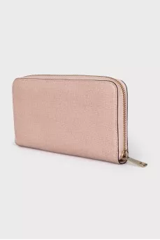 Pink zippered wallet