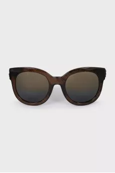 Brown frame sunglasses with logo
