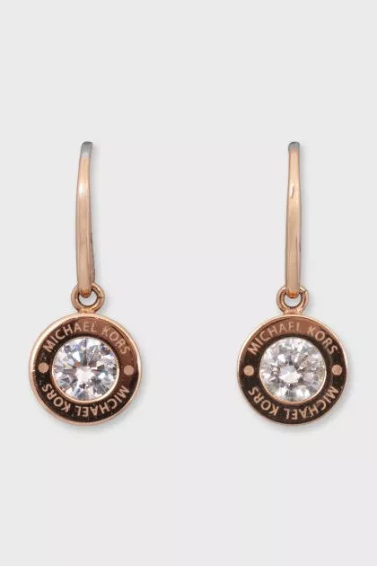 Gold earrings with crystals