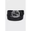 Embossed leather belt