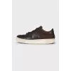 Men's brown sneakers with weave