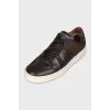 Men's brown sneakers with weave