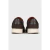 Men's brown sneakers with weave