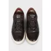 Men's brown sneakers with weave