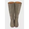 Green suede boots