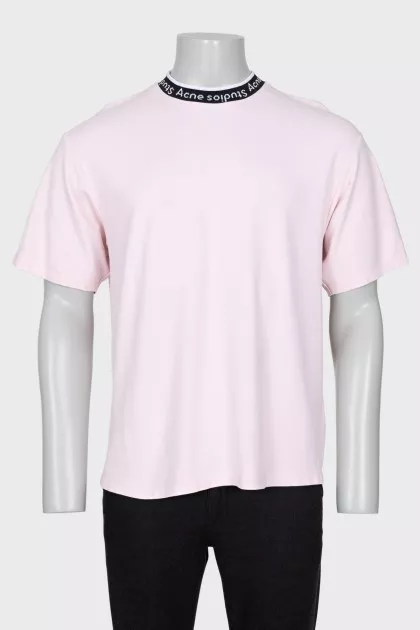 Men's T-shirt with a printed collar