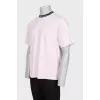 Men's T-shirt with a printed collar
