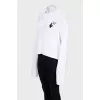 White knitted sweater with signature print