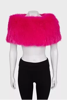Pink fur cape