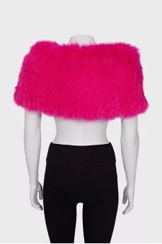 Pink fur cape