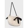 Fur bag with beaded handle