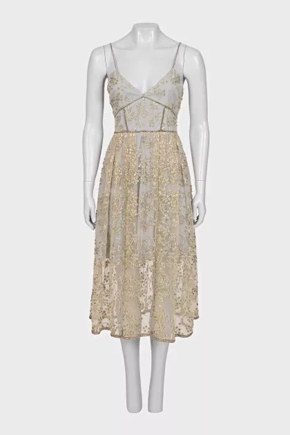 Fitted dress with crystals
