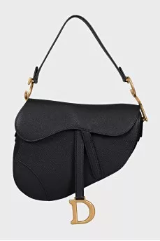 Кожаная черная сумка Saddle