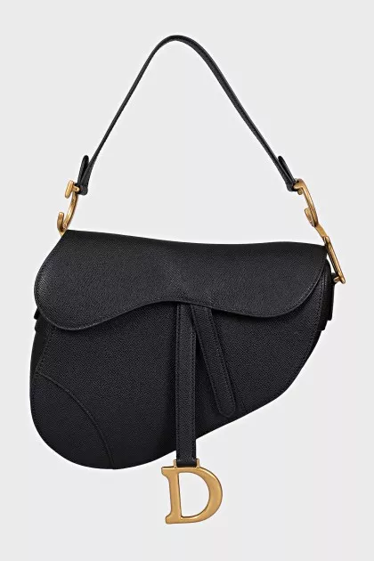 Leather Black Saddle Bag