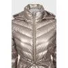 Fitted down jacket with a zipper