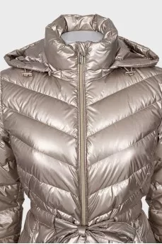 Fitted down jacket with a zipper