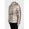 Fitted down jacket with a zipper