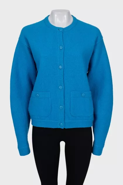 Oversized cardigan made of wool and silk