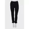 Wool and silk trousers with ties
