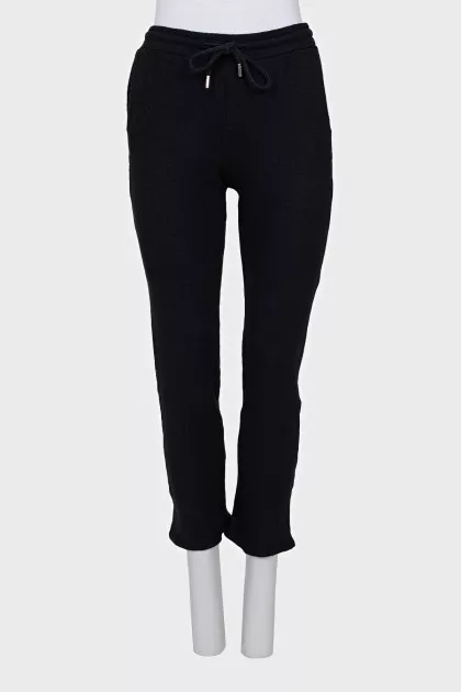 Wool and silk trousers with ties