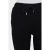 Wool and silk trousers with ties