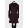 Double-breasted fitted wool coat