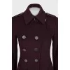 Double-breasted fitted wool coat