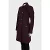 Double-breasted fitted wool coat