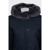Blue jacket with rabbit fur