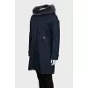 Blue jacket with rabbit fur