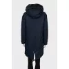 Blue jacket with rabbit fur