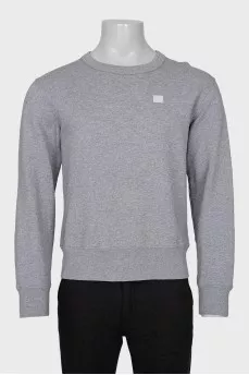 Men's gray sweatshirt with a patch