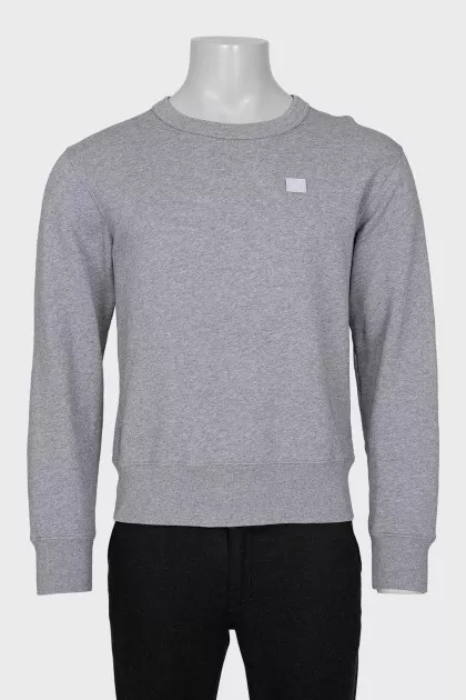 Men's gray sweatshirt with a patch